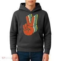 Retro Peace Symbol Hand Kids Hoodie thumb 4