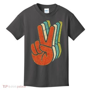 Retro Peace Symbol Hand Kids T-Shirt