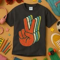 Retro Peace Symbol Hand Kids T-Shirt thumb 3