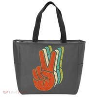 Retro Peace Symbol Hand Tote Bag thumb 0
