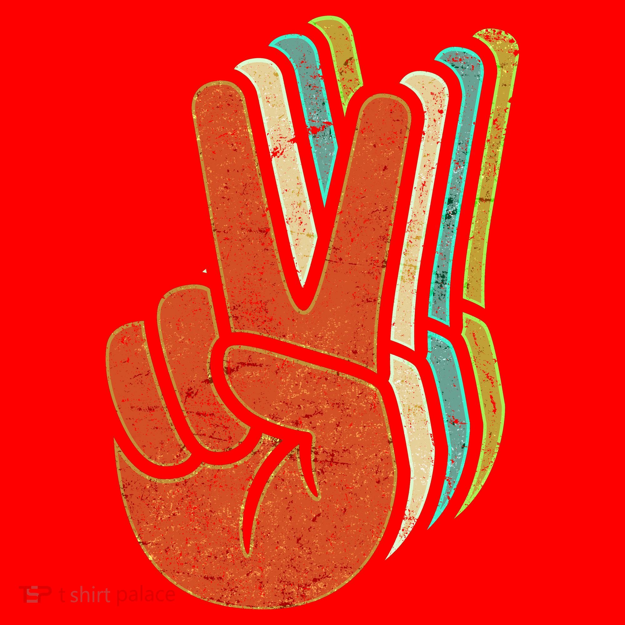 Retro Peace Symbol Hand Santa Hat