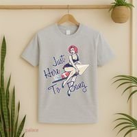 Retro Pin Up Just Here To Bang T-Shirt thumb 2