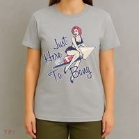 Retro Pin Up Just Here To Bang T-Shirt thumb 4