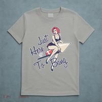Retro Pin Up Just Here To Bang T-Shirt thumb 5
