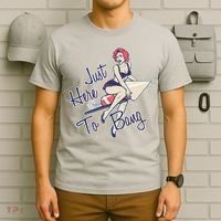Retro Pin Up Just Here To Bang T-Shirt thumb 6