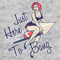 Retro Pin Up Just Here To Bang Kids Sweatshirt thumb 2