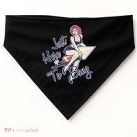 Retro Pin Up Just Here To Bang USA-Made Doggie Bandana thumb 0