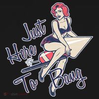 Retro Pin Up Just Here To Bang Hoodie thumb 2