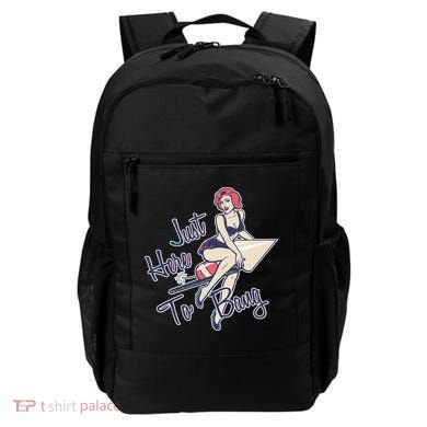 Retro Pin Up Just Here To Bang Backpack