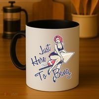 Retro Pin Up Just Here To Bang Coffee Mug thumb 4