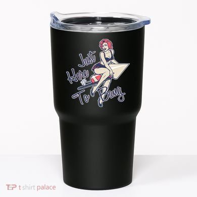 Retro Pin Up Just Here To Bang Tumbler