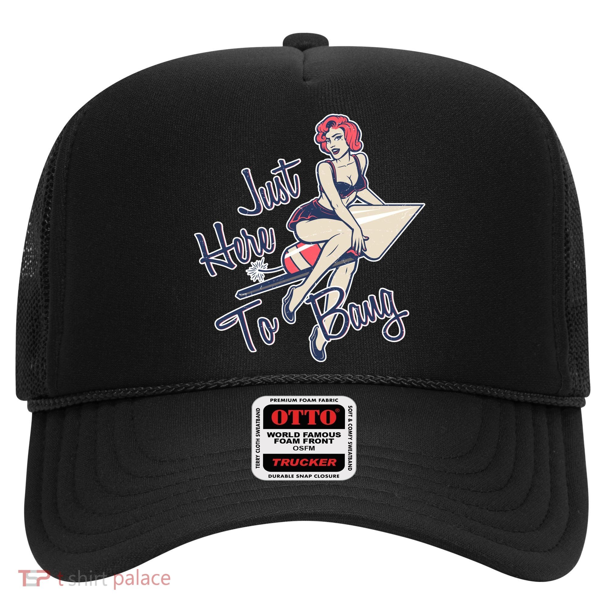 Retro Pin Up Just Here To Bang Hat