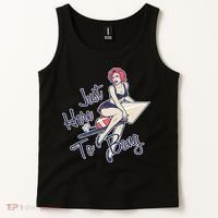 Retro Pin Up Just Here To Bang Tank Top thumb 2