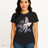 Retro Pin Up Just Here To Bang Women's T-Shirt thumb 4