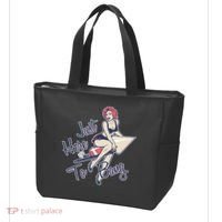 Retro Pin Up Just Here To Bang Tote Bag thumb 3