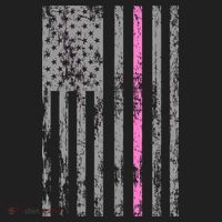 Retro Pink Thin Line Breast Cancer Awareness USA Flag Beanie thumb 2