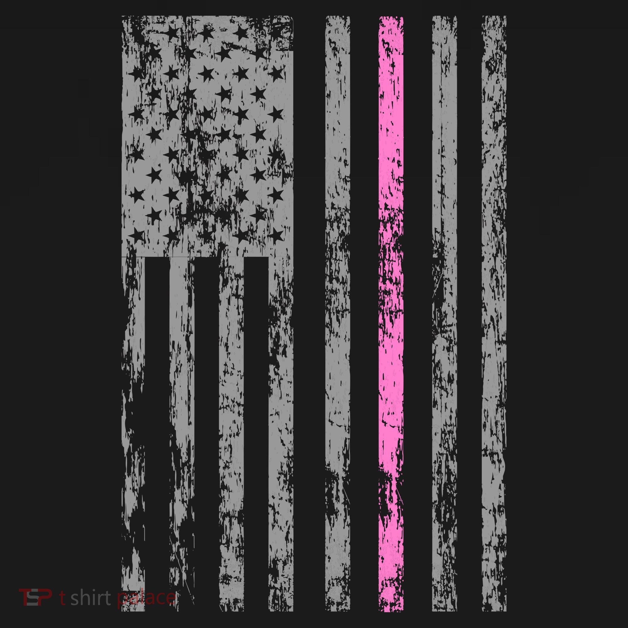 Retro Pink Thin Line Breast Cancer Awareness USA Flag Baby Bodysuit
