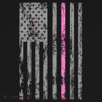 Retro Pink Thin Line Breast Cancer Awareness USA Flag Visor thumb 3