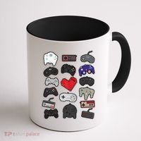 Retro Pixel Remote Love Coffee Mug thumb 1