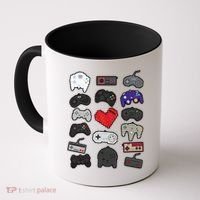 Retro Pixel Remote Love Coffee Mug thumb 0