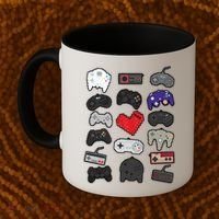 Retro Pixel Remote Love Coffee Mug thumb 2