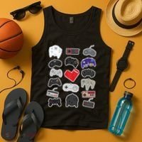 Retro Pixel Remote Love Tank Top thumb 4