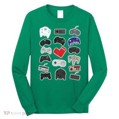 Retro Pixel Remote Love Long Sleeve Shirt