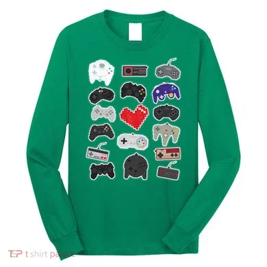 Retro Pixel Remote Love Long Sleeve Shirt