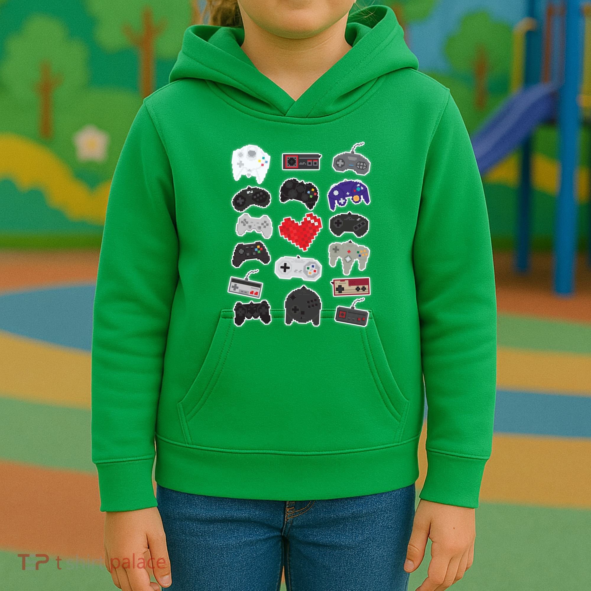 Retro Pixel Remote Love Kids Hoodie
