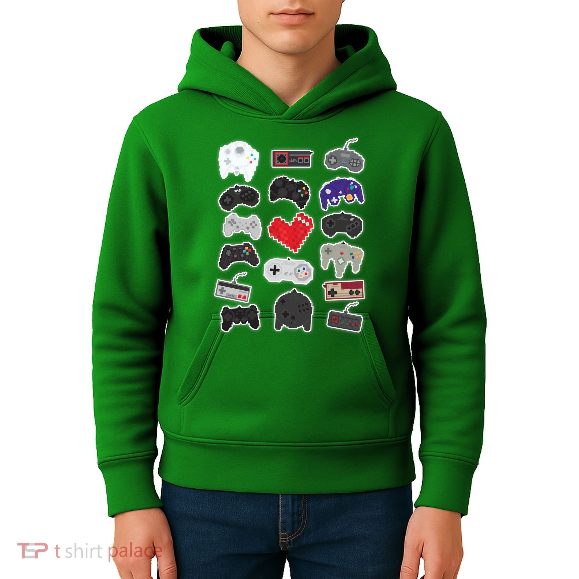 Retro Pixel Remote Love Kids Hoodie