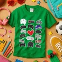 Retro Pixel Remote Love Kids T-Shirt thumb 3