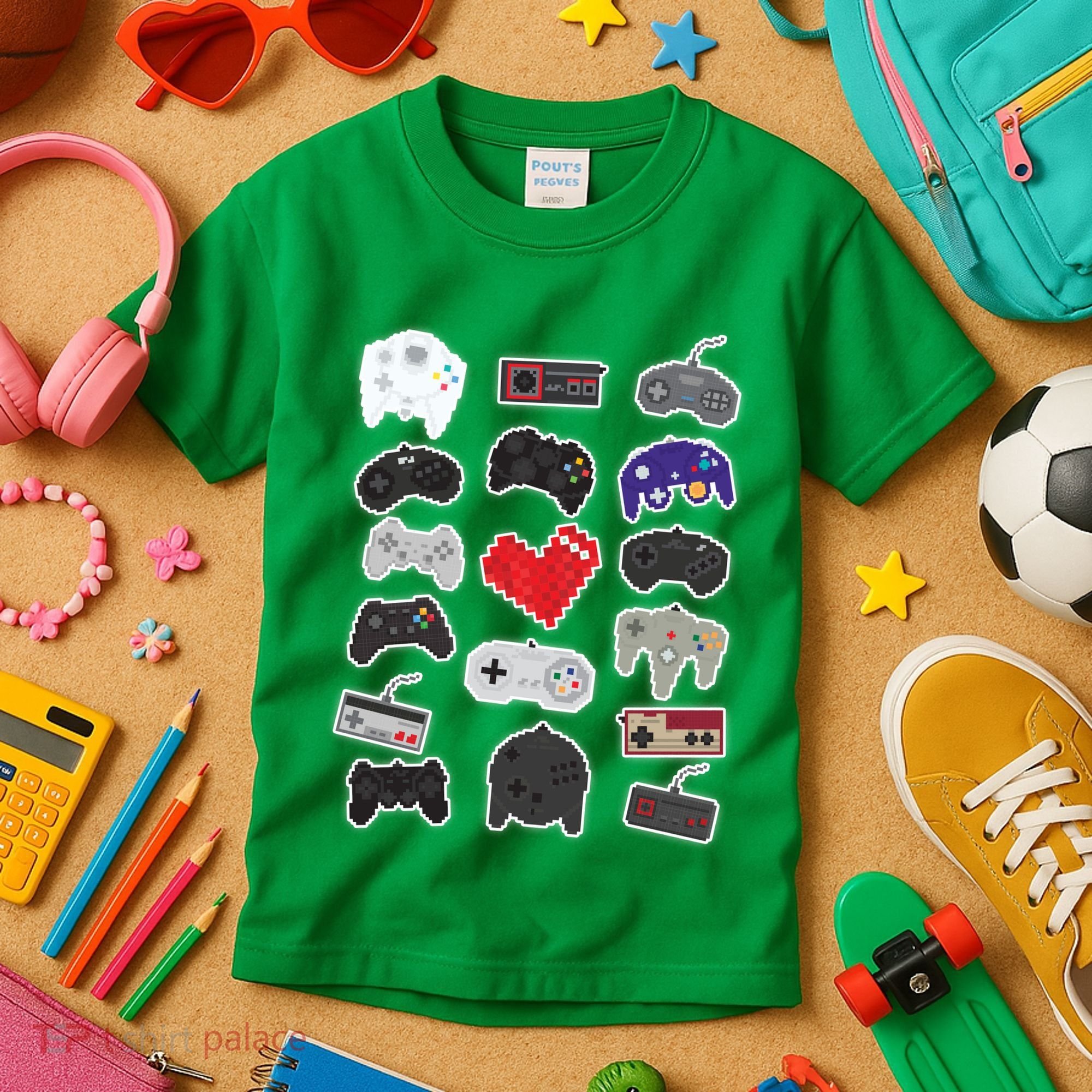 Retro Pixel Remote Love Kids T-Shirt