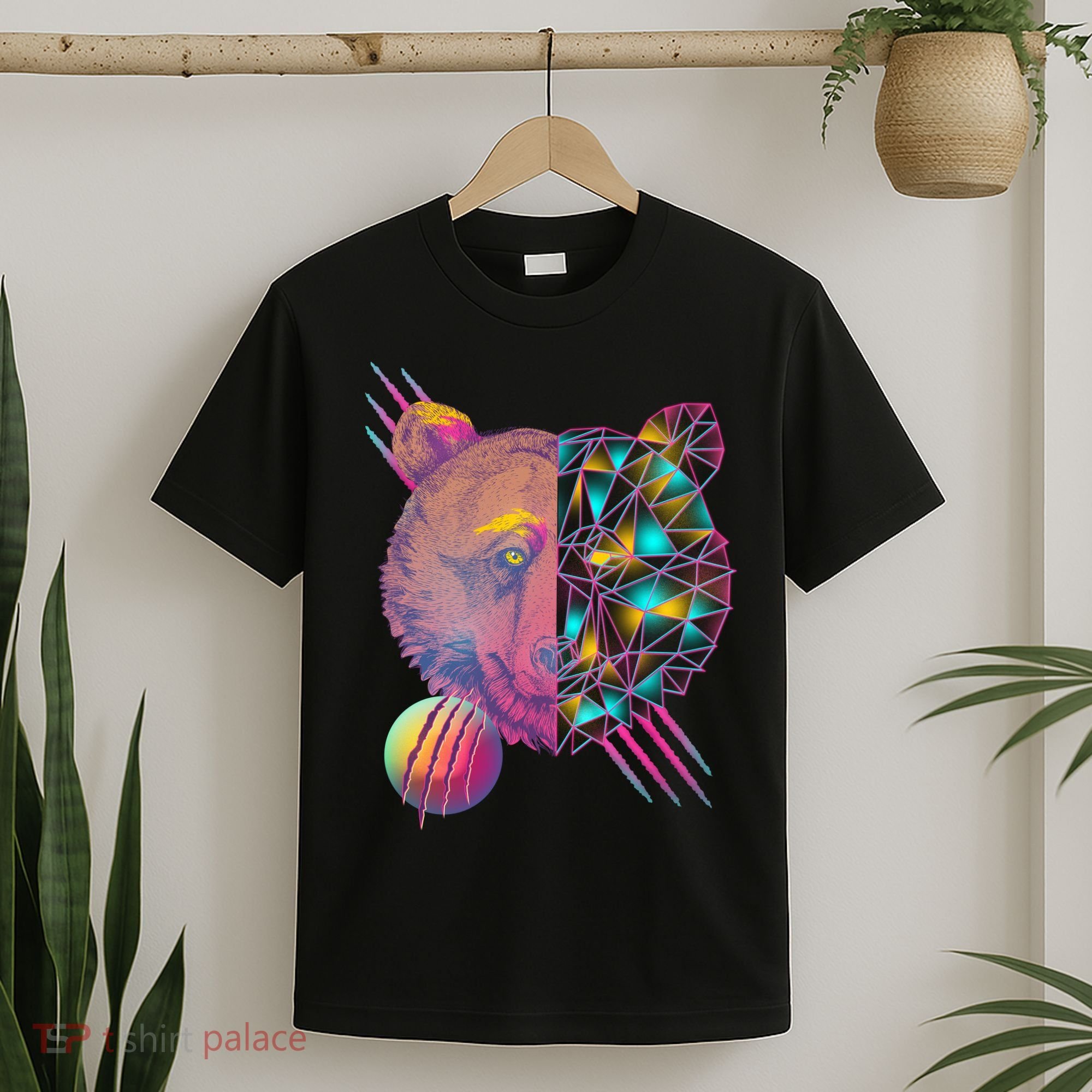 Retro Polygon Bear Vintage 80's T-Shirt