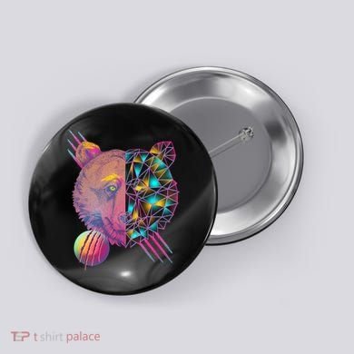 Retro Polygon Bear Vintage 80's Button