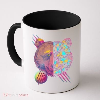 Retro Polygon Bear Vintage 80's Coffee Mug