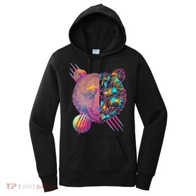 Retro Polygon Bear Vintage 80's Women's Hoodie