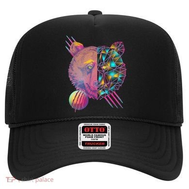 Retro Polygon Bear Vintage 80's Hat