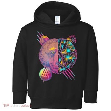 Retro Polygon Bear Vintage 80's Toddler Hoodie
