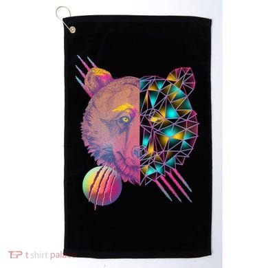 Retro Polygon Bear Vintage 80's Golf Towel
