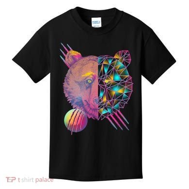 Retro Polygon Bear Vintage 80's Kids T-Shirt