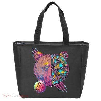 Retro Polygon Bear Vintage 80's Tote Bag