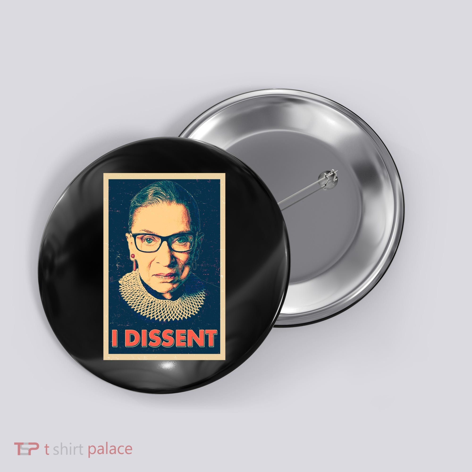Retro Poster Ruth Bader Ginsburg I Dissent RBG Button