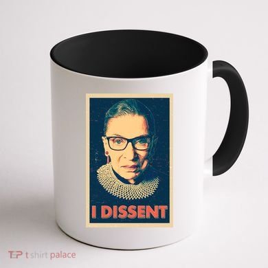 Retro Poster Ruth Bader Ginsburg I Dissent RBG Coffee Mug back