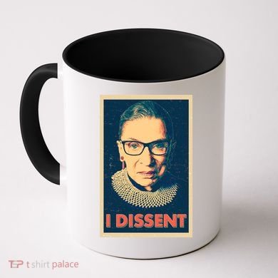 Retro Poster Ruth Bader Ginsburg I Dissent RBG Coffee Mug