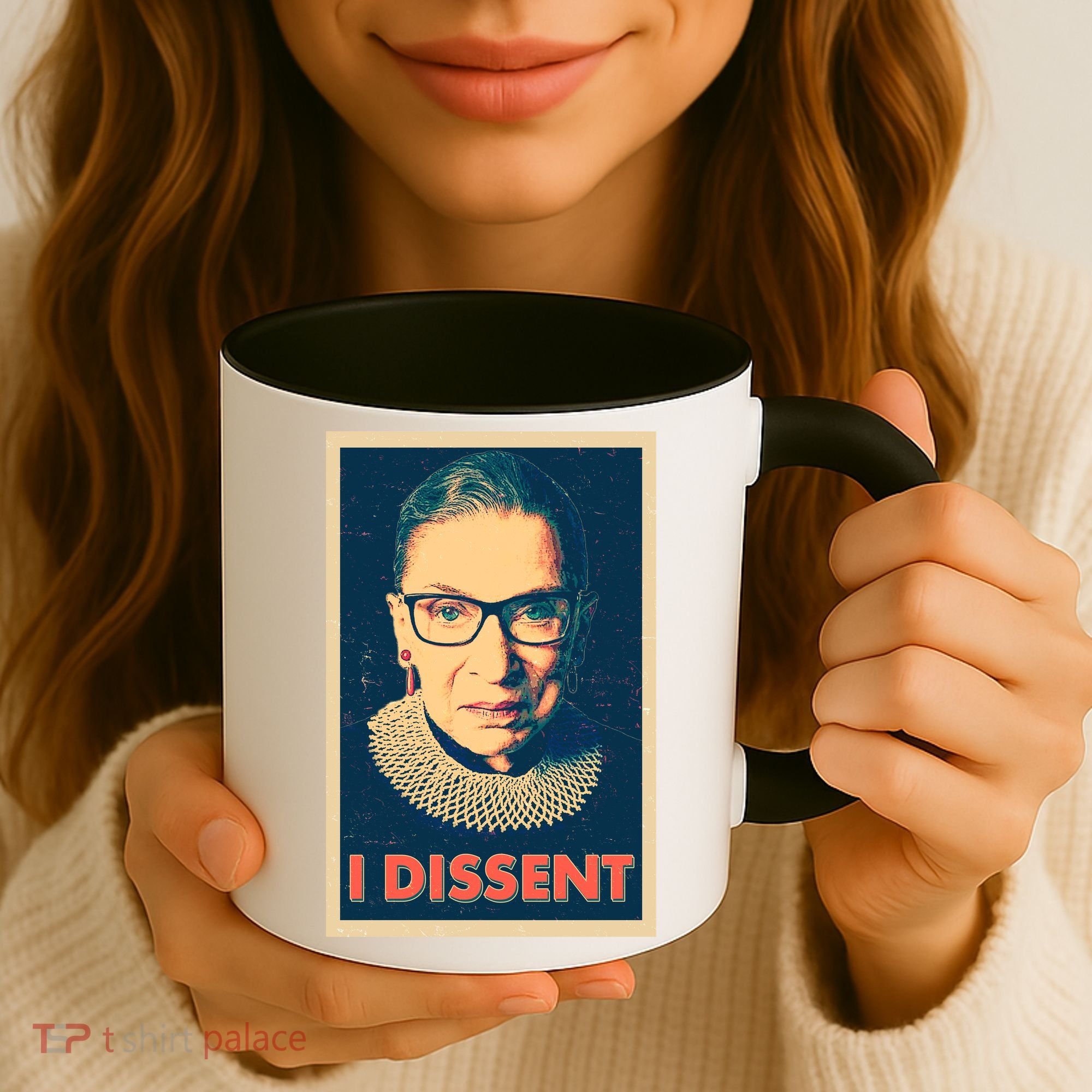 Retro Poster Ruth Bader Ginsburg I Dissent RBG Coffee Mug