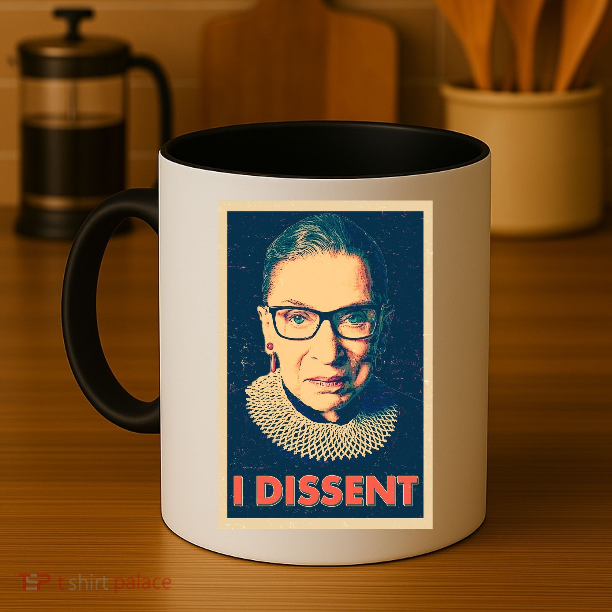 Retro Poster Ruth Bader Ginsburg I Dissent RBG Coffee Mug