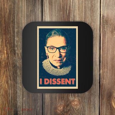 Retro Poster Ruth Bader Ginsburg I Dissent RBG Coaster