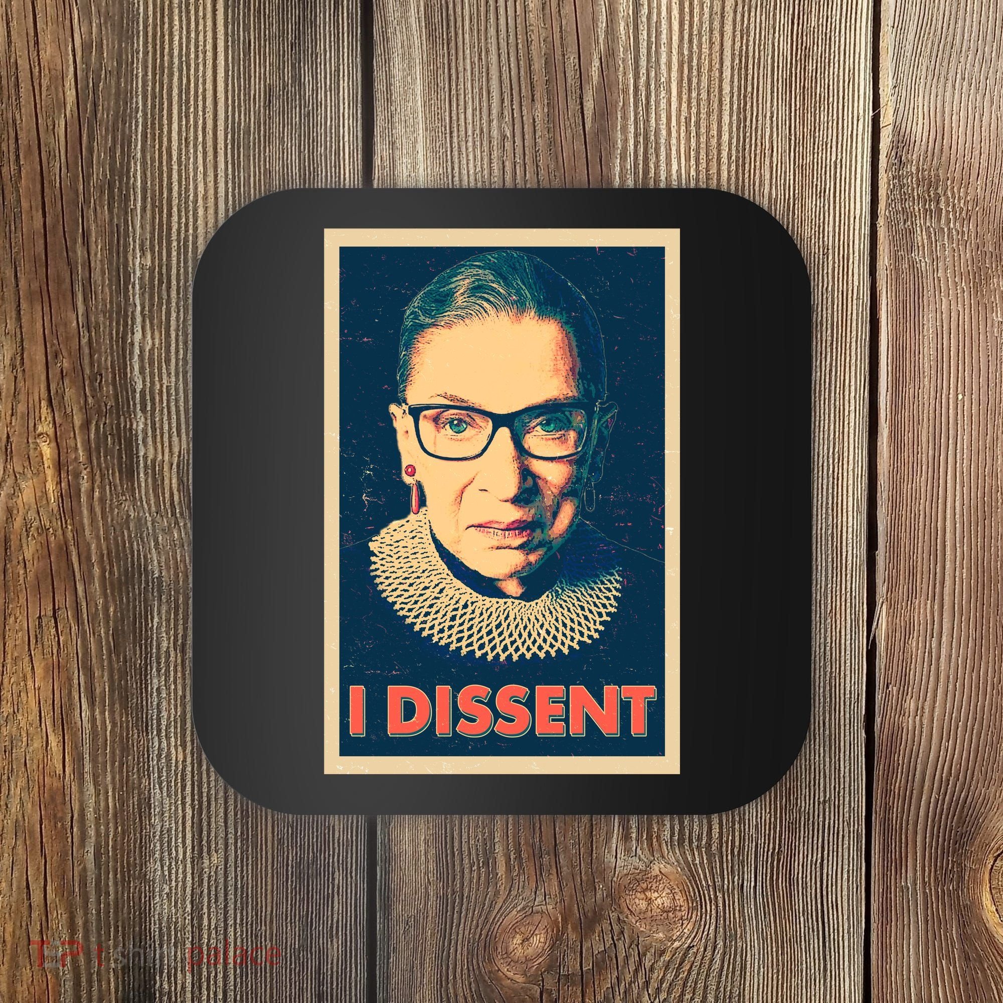 Retro Poster Ruth Bader Ginsburg I Dissent RBG Coaster