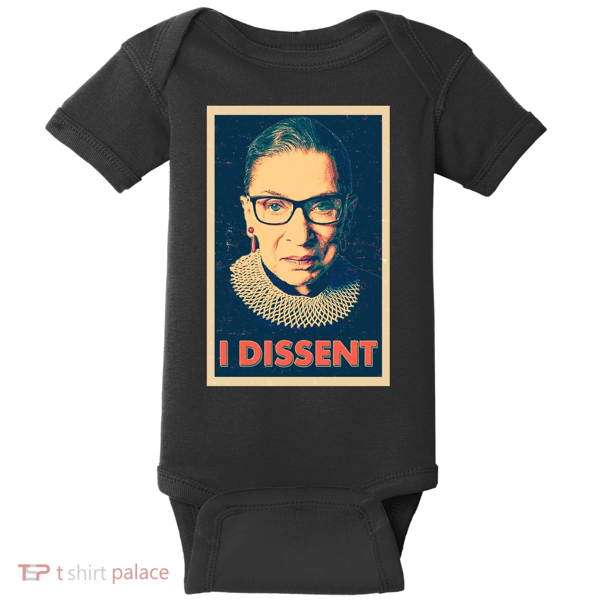 Retro Poster Ruth Bader Ginsburg I Dissent RBG Baby Bodysuit