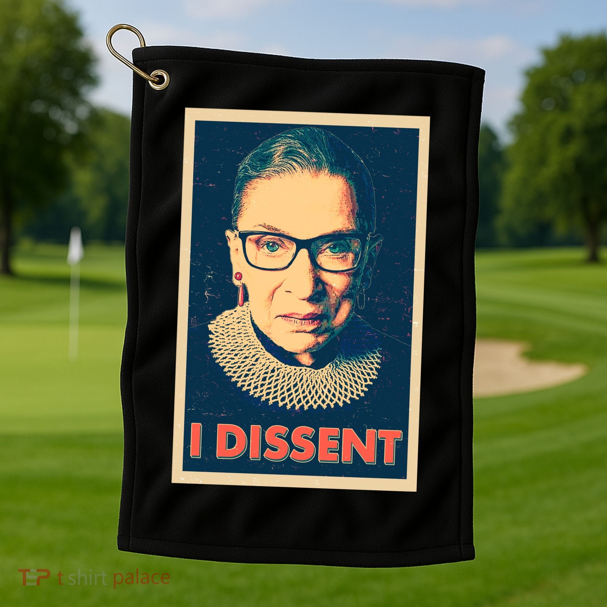 Retro Poster Ruth Bader Ginsburg I Dissent RBG Golf Towel
